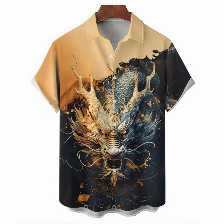 Men's Shenlong Casual Short Sleeve Shirt 2403000152