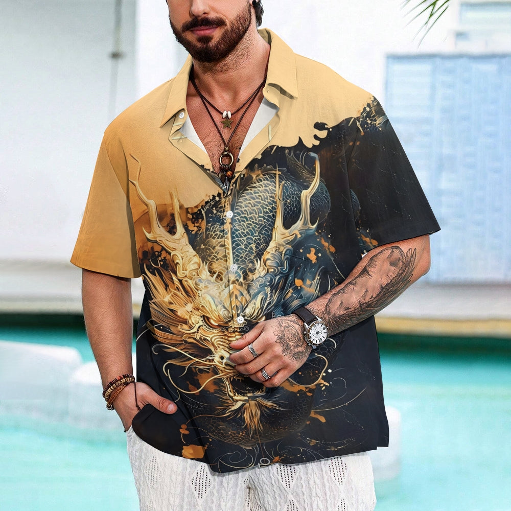 Men's Shenlong Casual Short Sleeve Shirt 2403000152