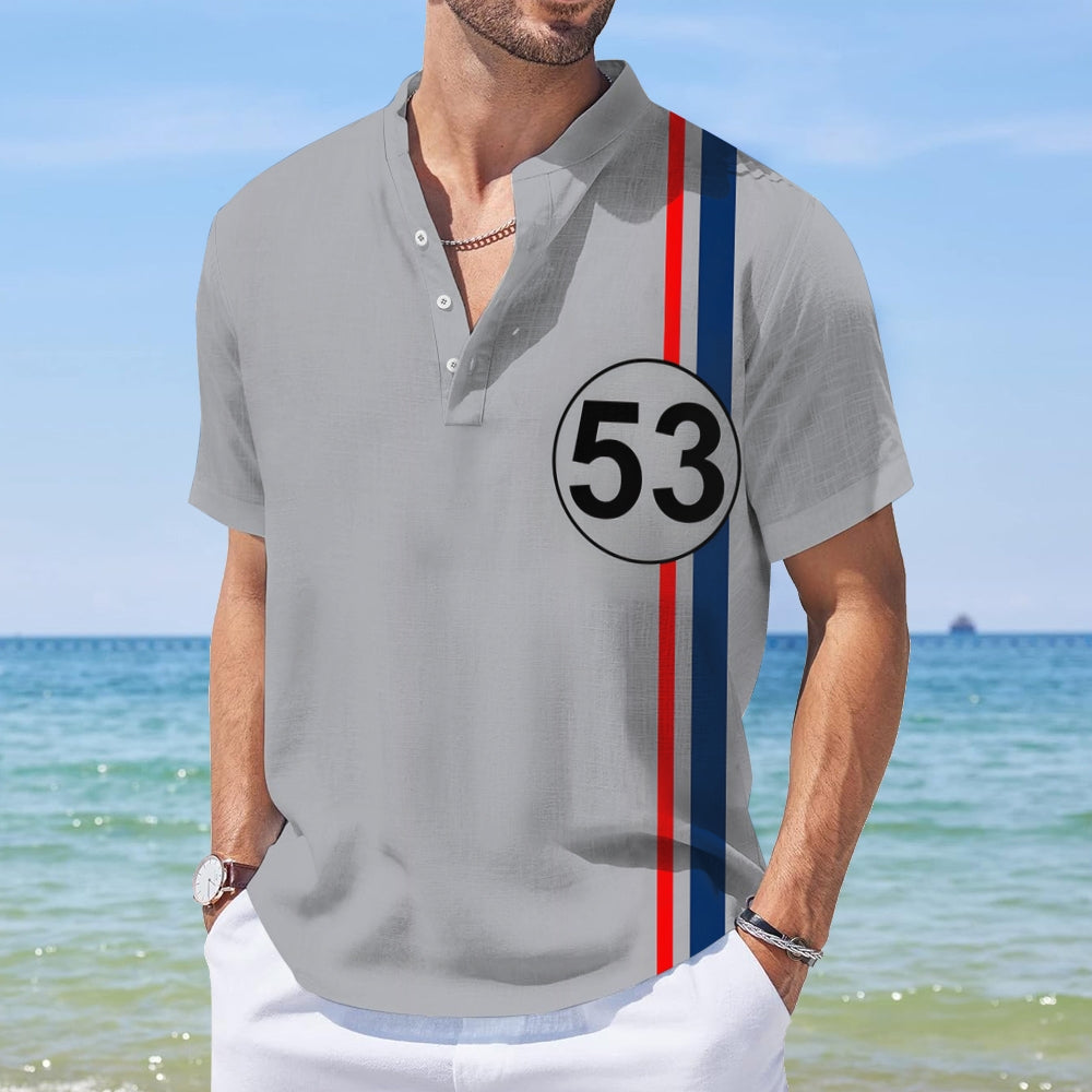 Men's 3d Racing Print Street Short Sleeve Shirt