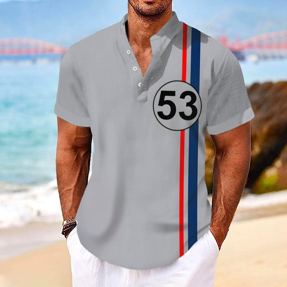 Men's 3d Racing Print Street Short Sleeve Shirt