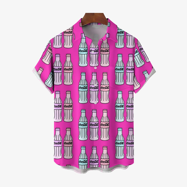 Men's Cola Casual Short Sleeve Shirt 2403000117