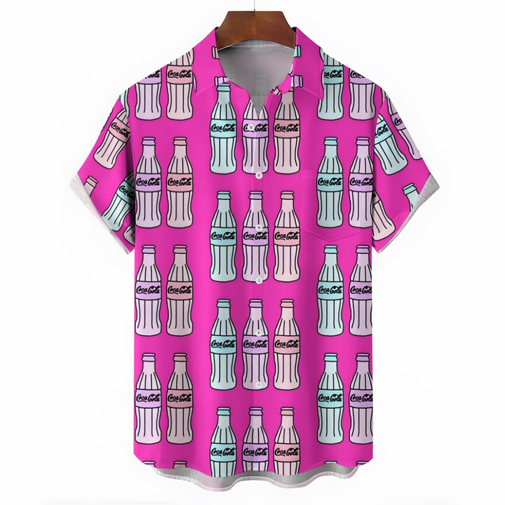 Men's Cola Casual Short Sleeve Shirt 2403000117