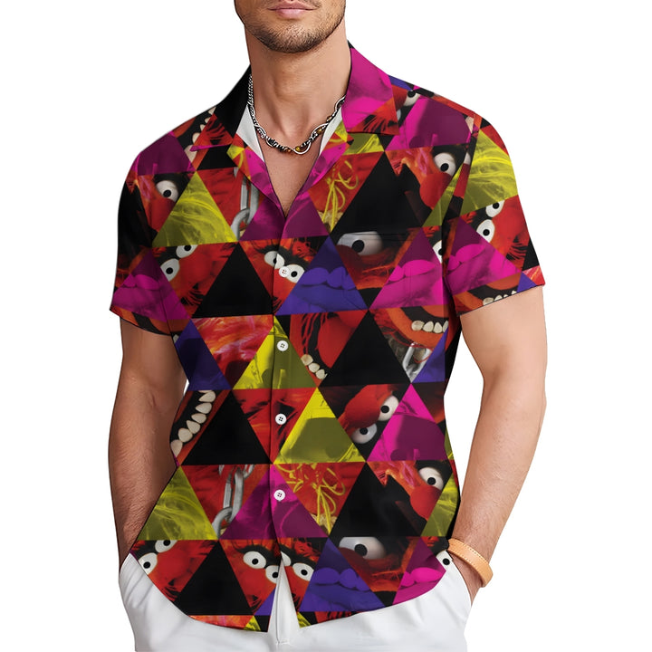 Cartoon Character Printed Casual Short Sleeve Shirt 2408005754