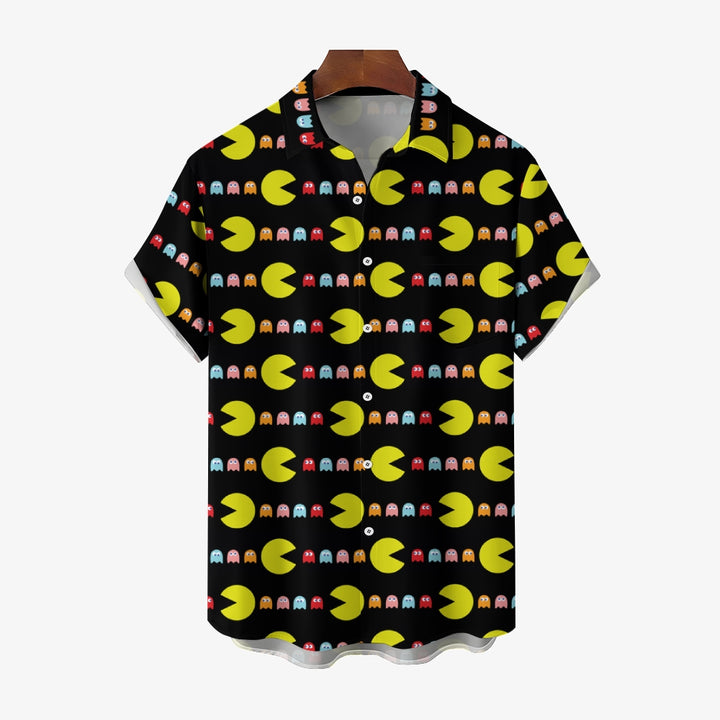 Black Cartoon Nostalgic Movie Characters Fun Hawaiian Printing Shirt 2408005803