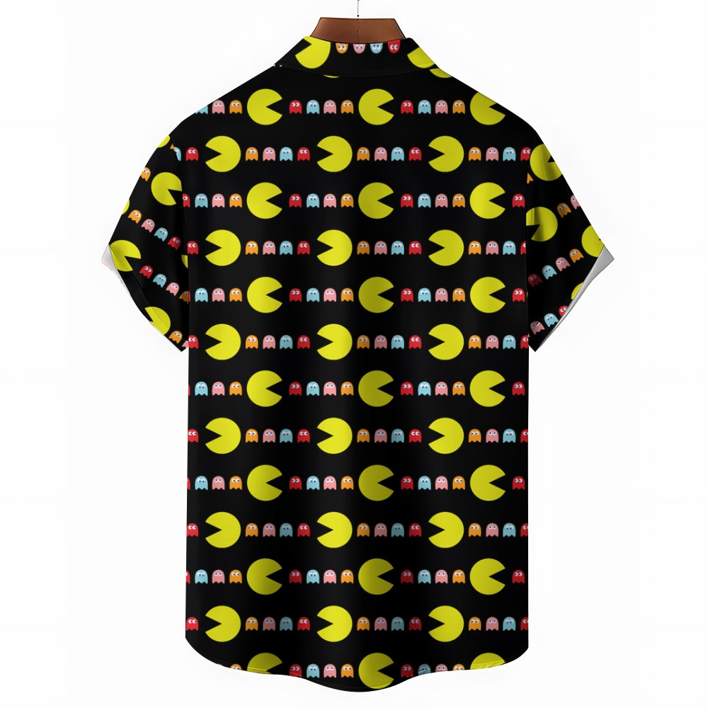 Black Cartoon Nostalgic Movie Characters Fun Hawaiian Printing Shirt 2408005803