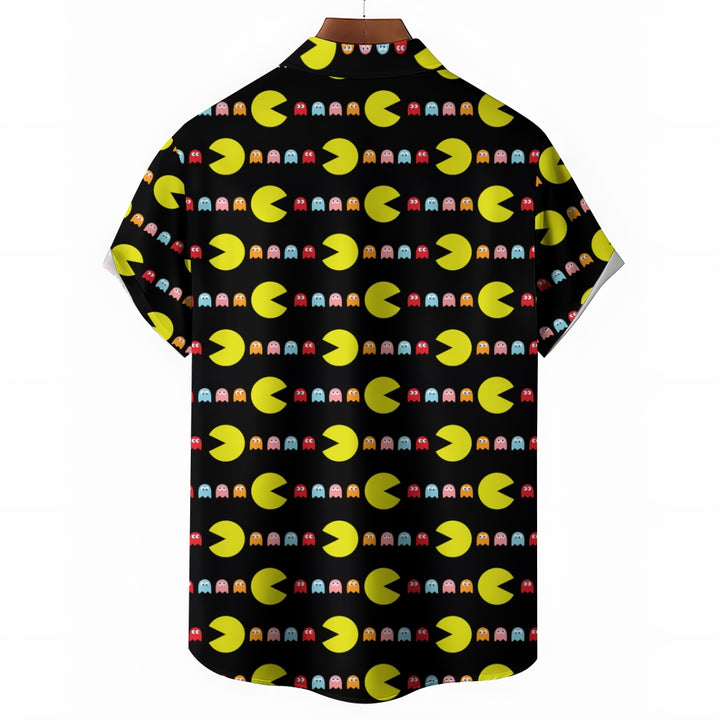 Black Cartoon Nostalgic Movie Characters Fun Hawaiian Printing Shirt 2408005803