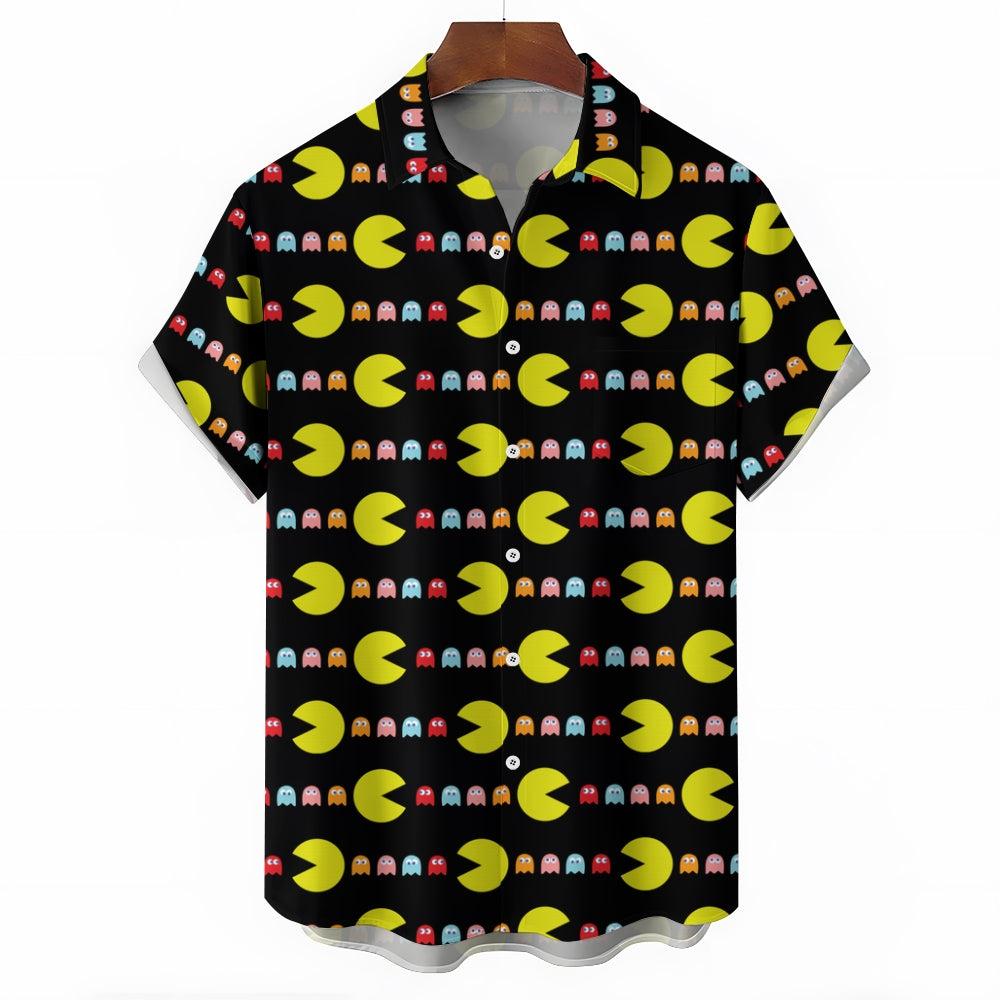 Black Cartoon Nostalgic Movie Characters Fun Hawaiian Printing Shirt 2408005803