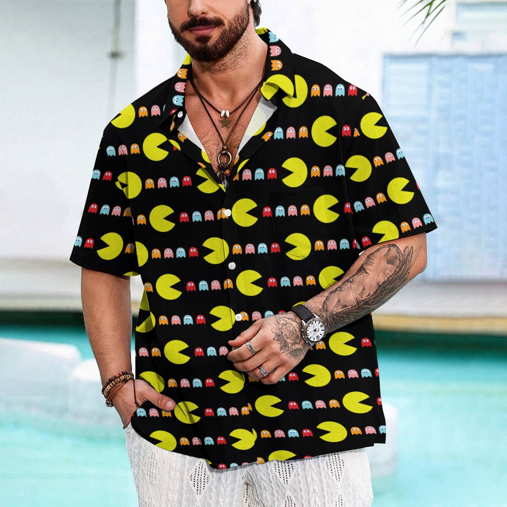 Black Cartoon Nostalgic Movie Characters Fun Hawaiian Printing Shirt 2408005803