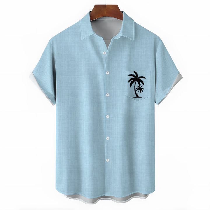 Men's Casual Hawaiian Print Button-Down Short Sleeve Shirt 2408005856