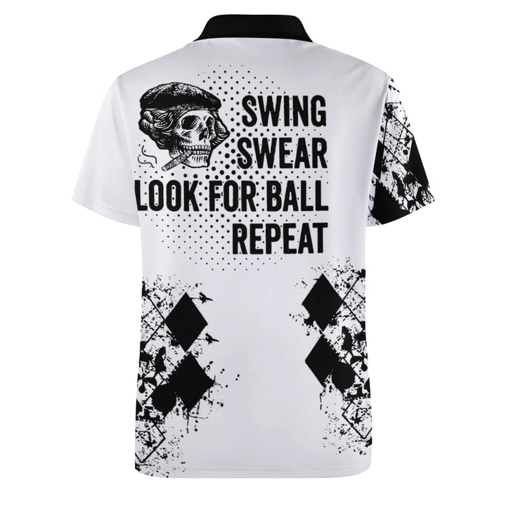 Mens Fashion Skull Graphic Print Golf POLO Shirt