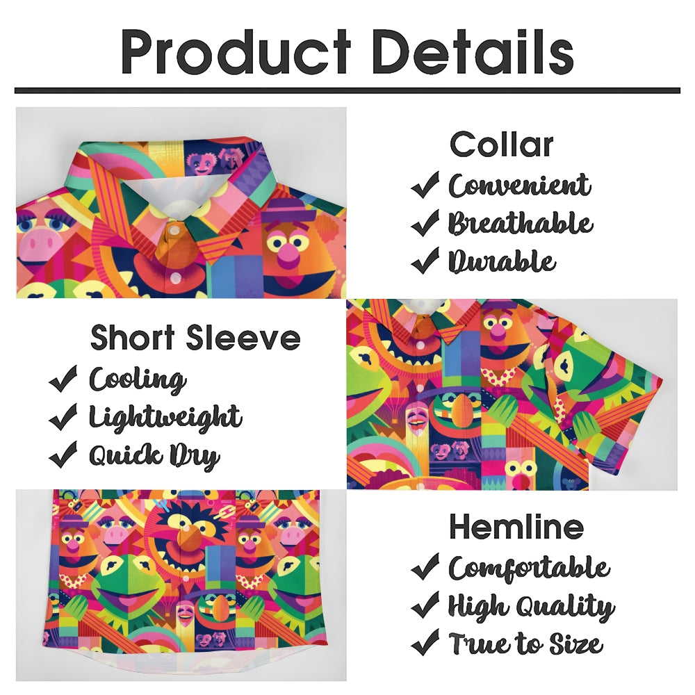 Cartoon Character Printed Casual Short Sleeve Shirt 2408006295