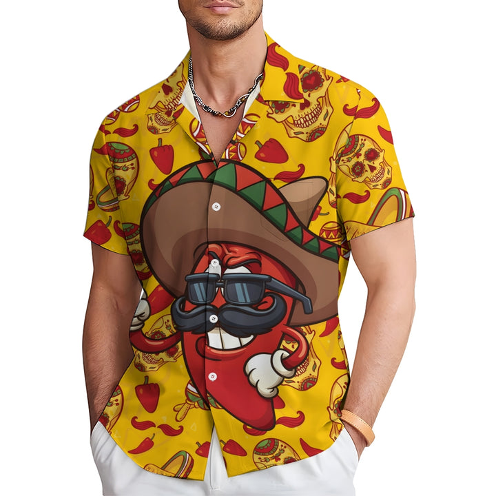 Cinco De Mayo Mexico Chili Casual Short Sleeve Shirt 2404001068