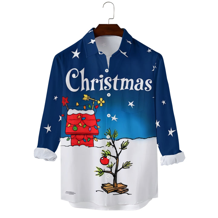 Men's Casual Cartoon Printed Long Sleeve Shirt 2311000711