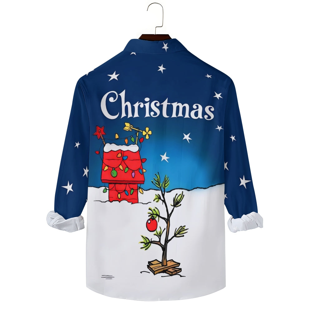 Men's Casual Cartoon Printed Long Sleeve Shirt 2311000711