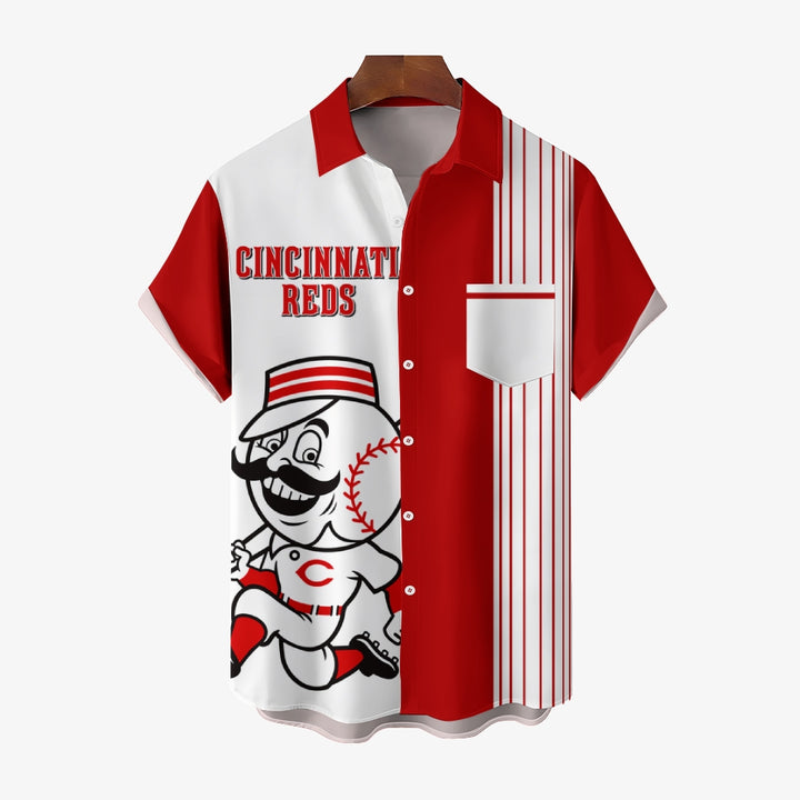 Men's Cincinnati Reds Mascot Classic Sport Baseball Hawaiian Shirt 2408008779