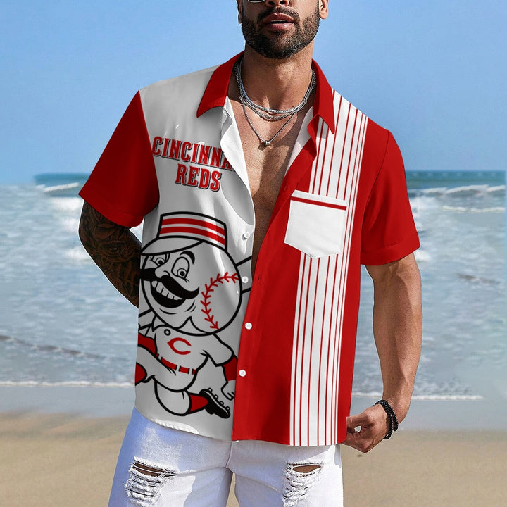 Men's Cincinnati Reds Mascot Classic Sport Baseball Hawaiian Shirt 2408008779