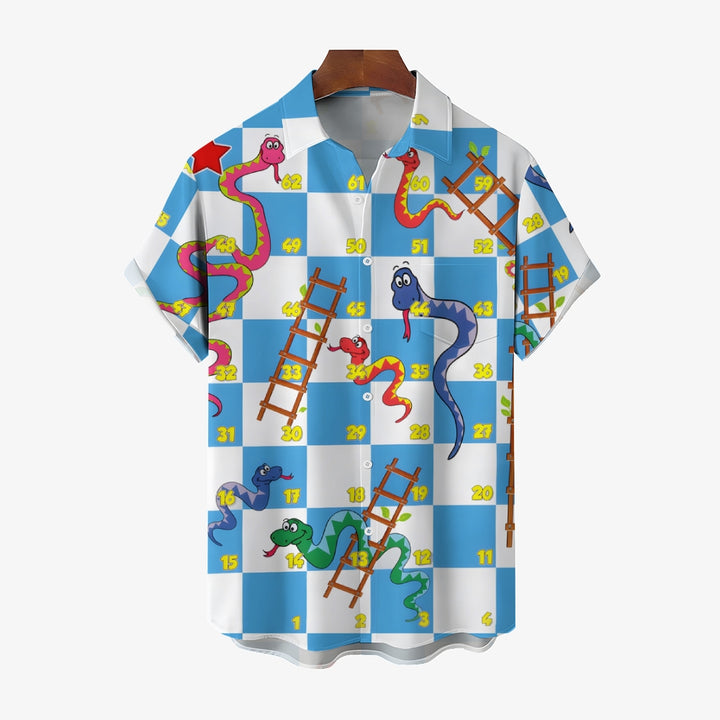 Men's Geometric Pattern Short Sleeve Shirt 2408009293