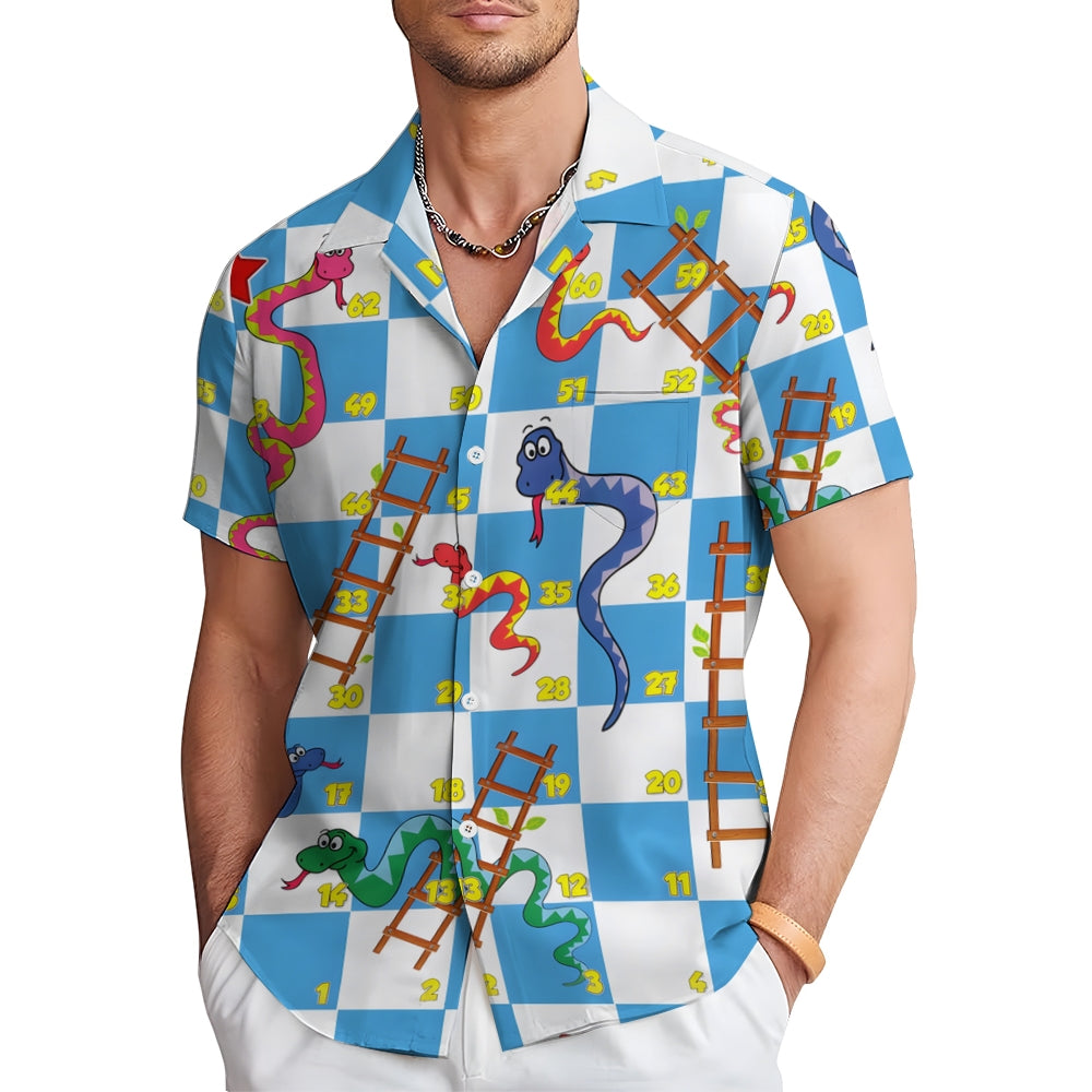 Men's Geometric Pattern Short Sleeve Shirt 2408009293