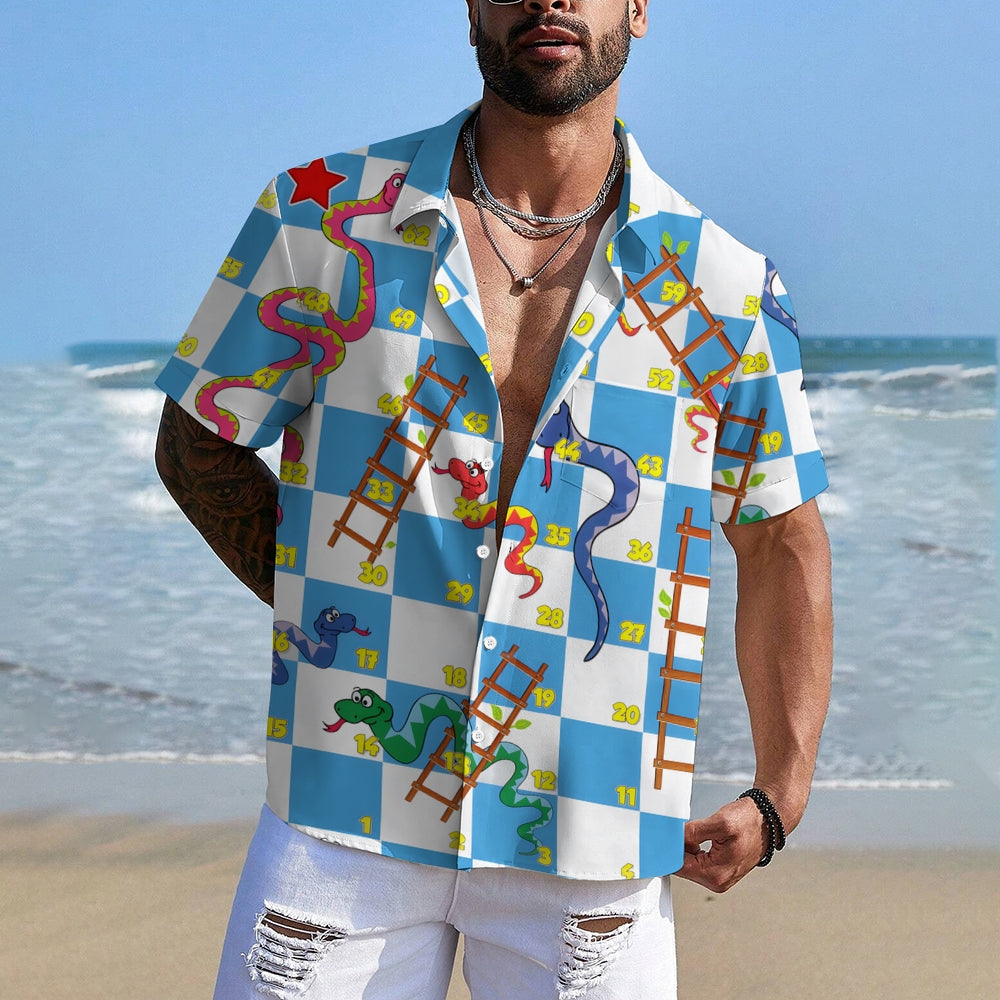 Men's Geometric Pattern Short Sleeve Shirt 2408009293