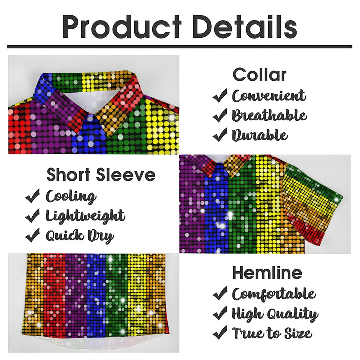 Men's bright contrast print short-sleeved shirt 2408009354