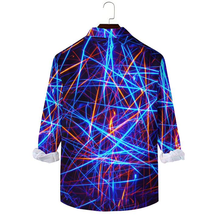 Men's Vibrant Colorful Pattern Long Sleeve Shirt 2408009467