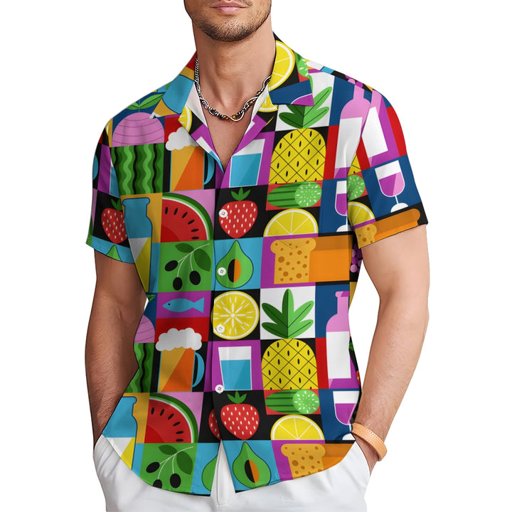 Men 3D Printing Colorful Fruits Funny Shirts 2408010052