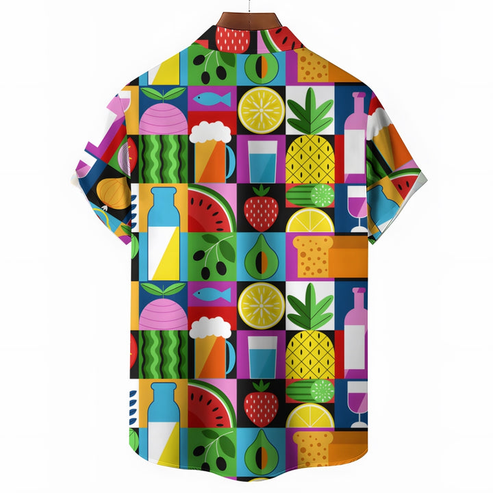 Men 3D Printing Colorful Fruits Funny Shirts 2408010052