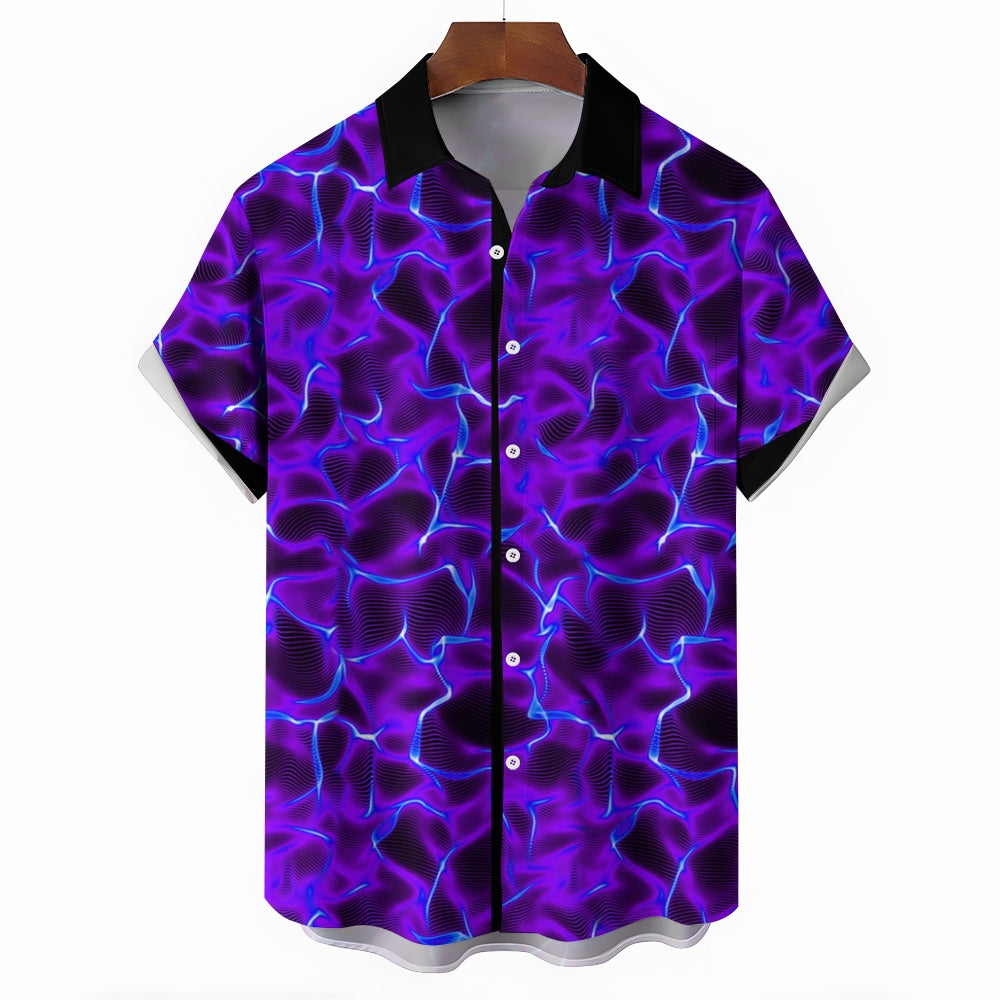 Vintage Gradient Texture Print Men's Stretch Shirt 2408004623