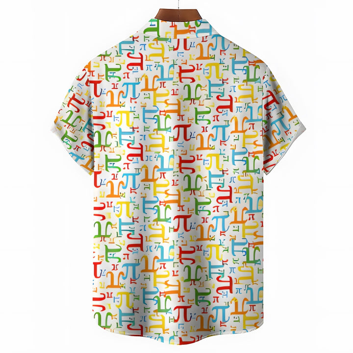 Men's Funny Math Printed Button Down Casual Shirts 2407001358