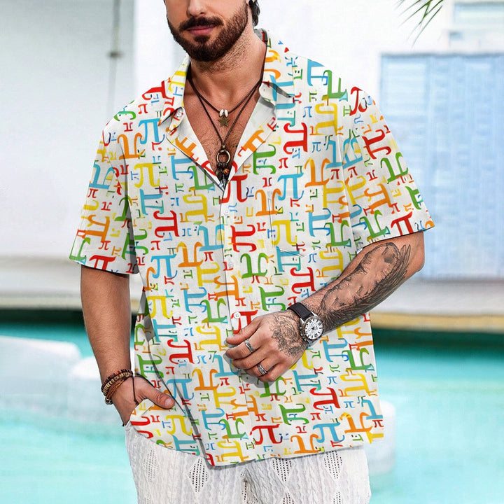 Men's Funny Math Printed Button Down Casual Shirts 2407001358