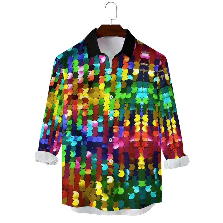 Men's bright carnival print long-sleeved shirt 2408011431