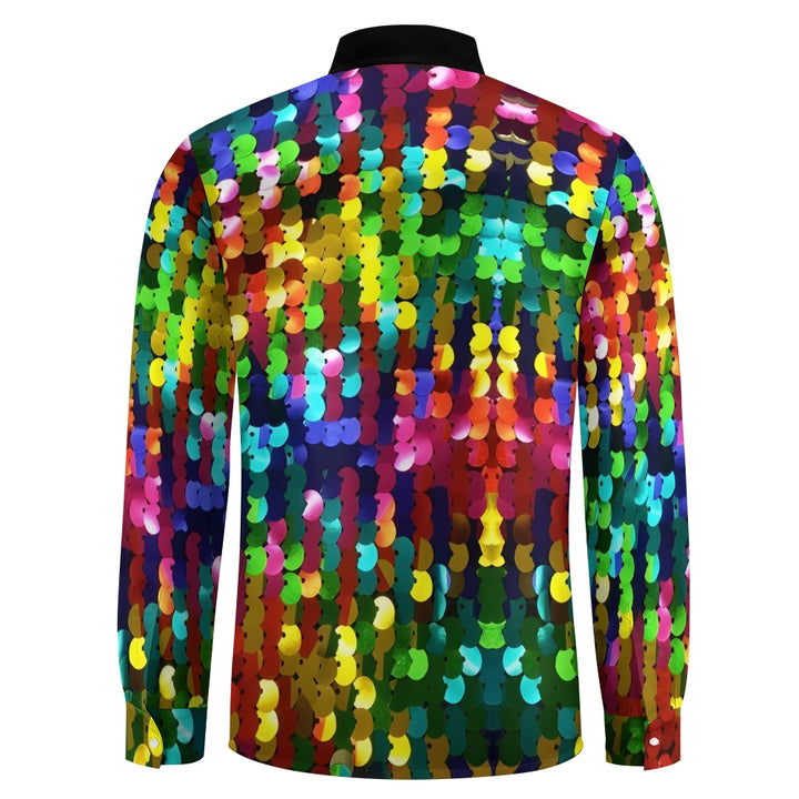 Men's bright carnival print long-sleeved shirt 2408011431