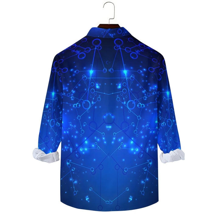 Men's geometric print long-sleeved shirt 2408011434