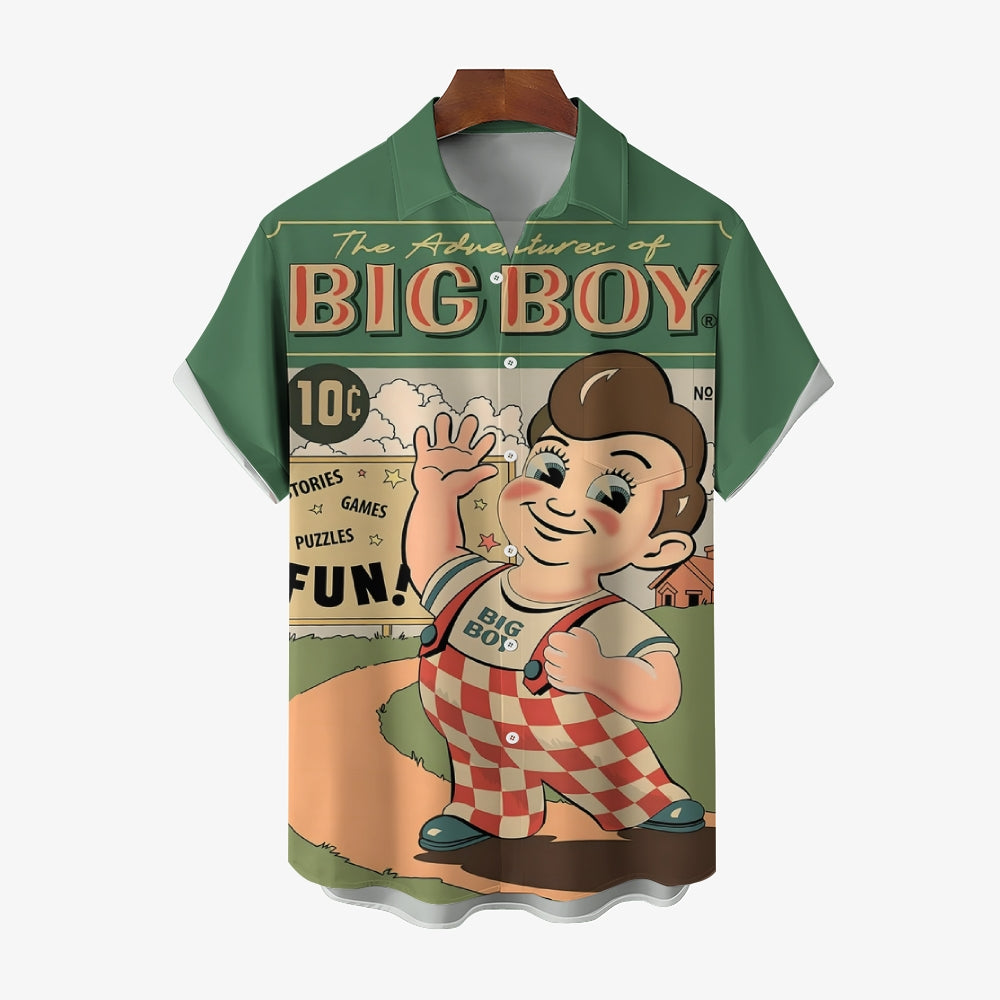 Cartoon Character Printed Casual Short Sleeve Shirt 2409000635