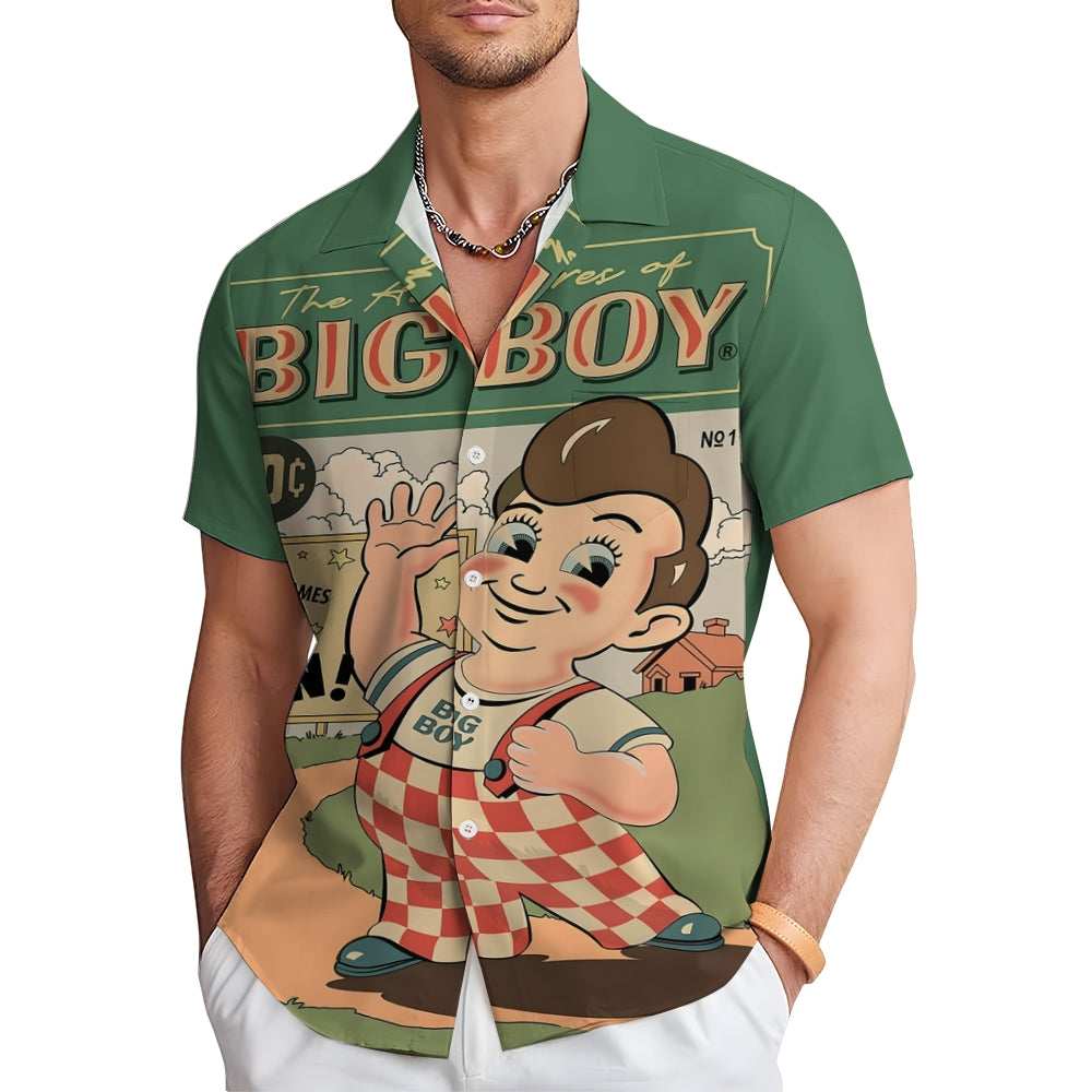 Cartoon Character Printed Casual Short Sleeve Shirt 2409000635