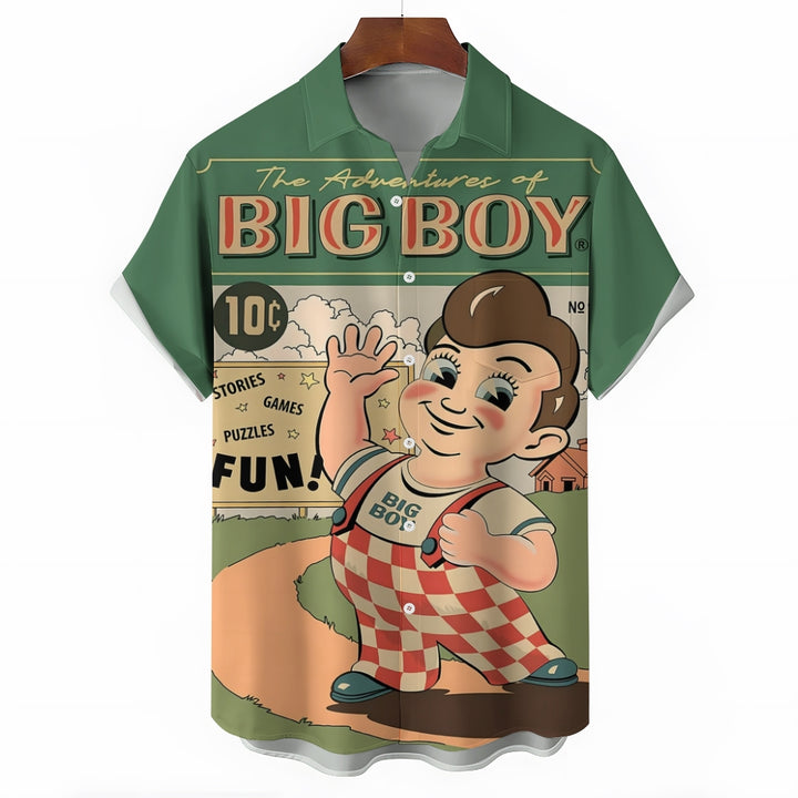 Cartoon Character Printed Casual Short Sleeve Shirt 2409000635