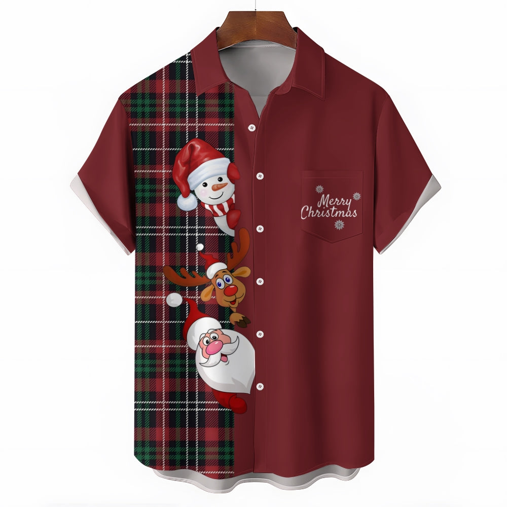 Men's Christmas Santa Claus casual shirt 2409000807