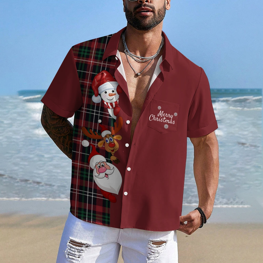 Men's Christmas Santa Claus casual shirt 2409000807