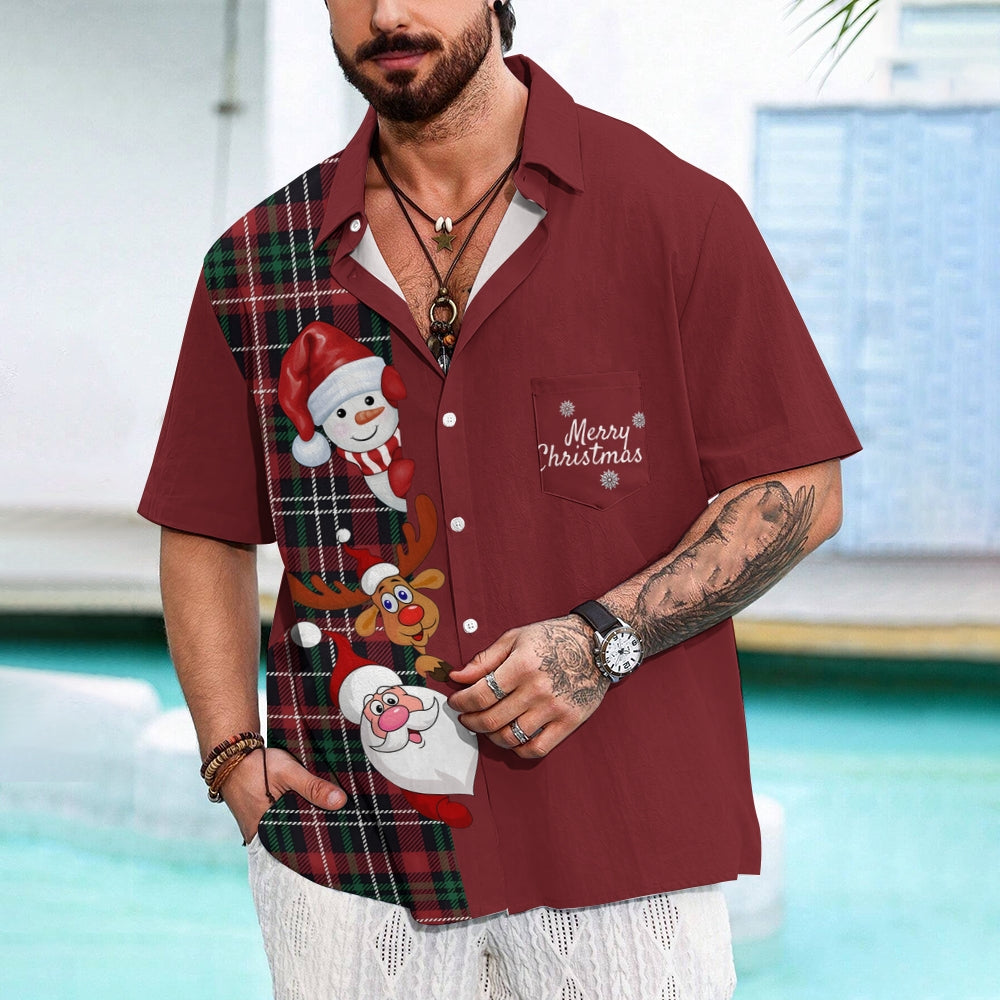 Men's Christmas Santa Claus casual shirt 2409000807