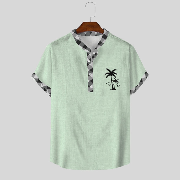 Men's Plaid Coconut Palm Resort Hawaiian 3D Print Shirt