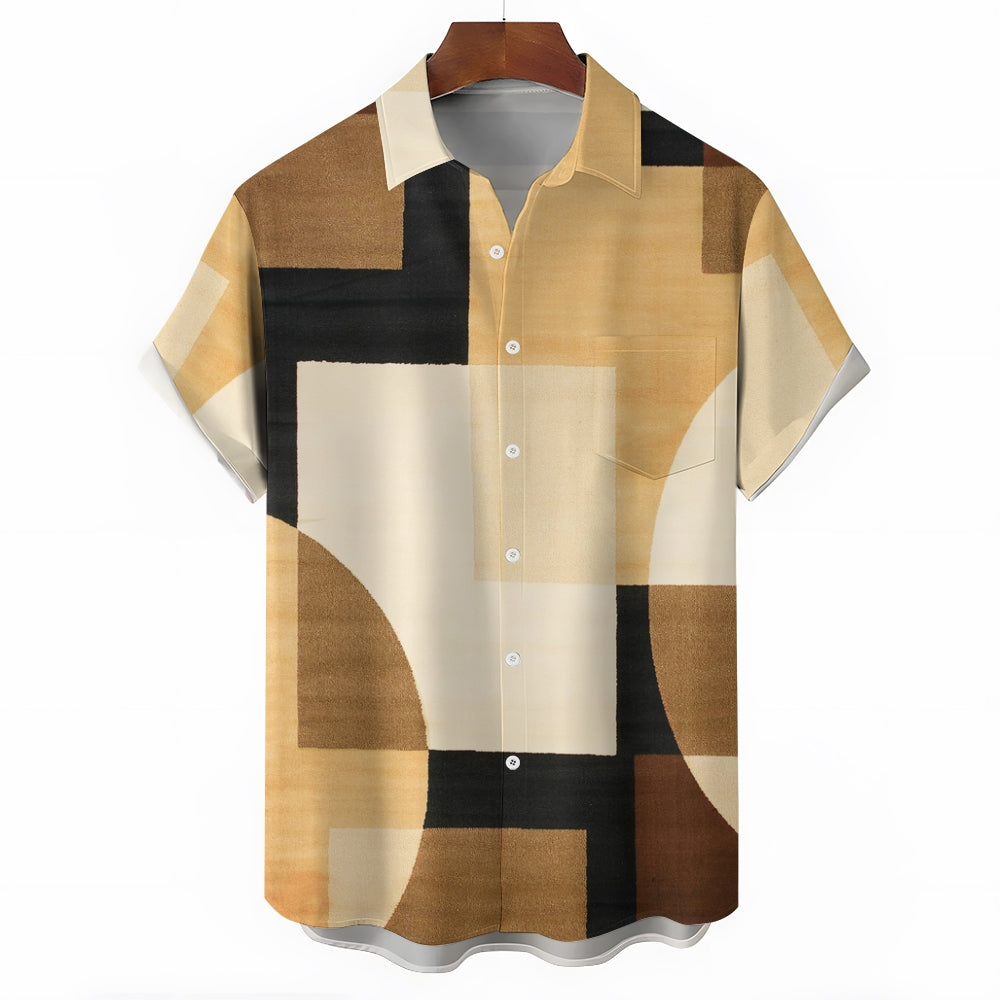 Men's Vibrant Colorblock Short Sleeve Casual Shirt 2409001412