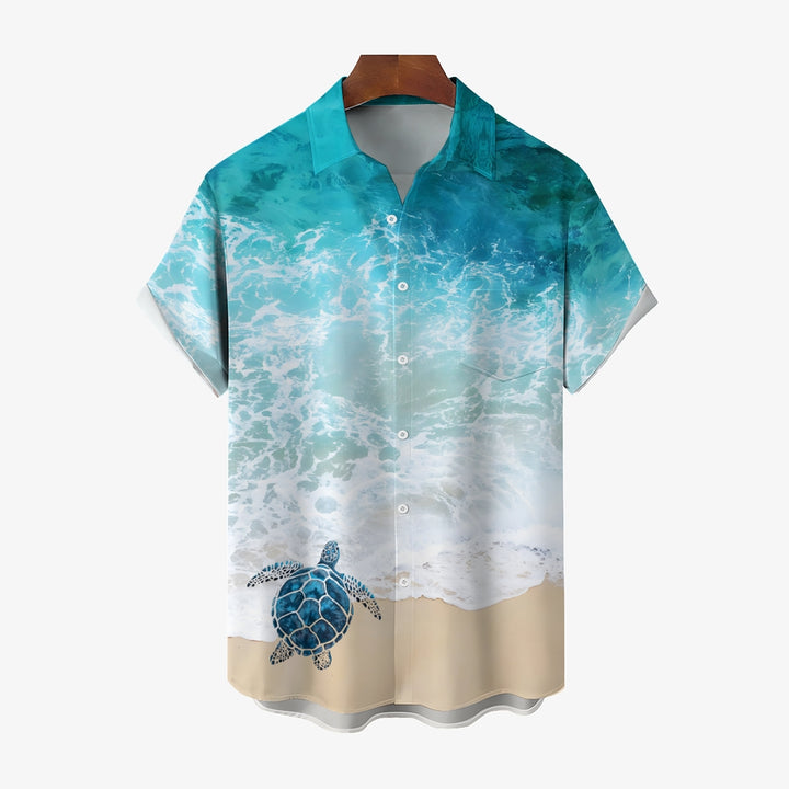 Turtle Wave Casual Large Size Short Sleeve Shirt 2409002388