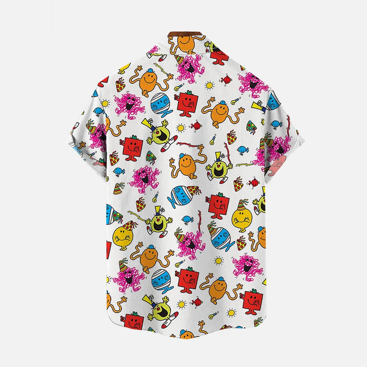 Cartoon Cute Character Casual Short-Sleeved Shirt