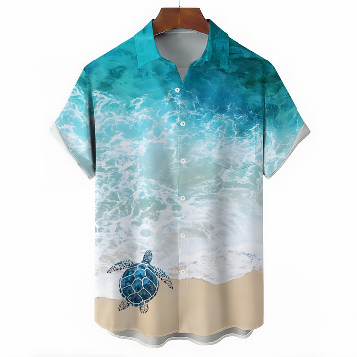 Turtle Wave Casual Large Size Short Sleeve Shirt 2409002388