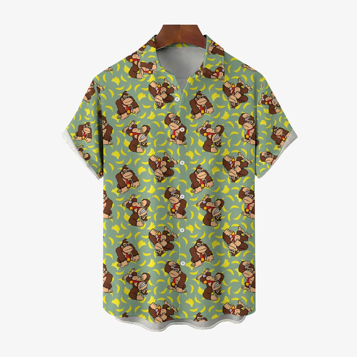 Mens Fashionable Monkey Print Shirt 2409003489