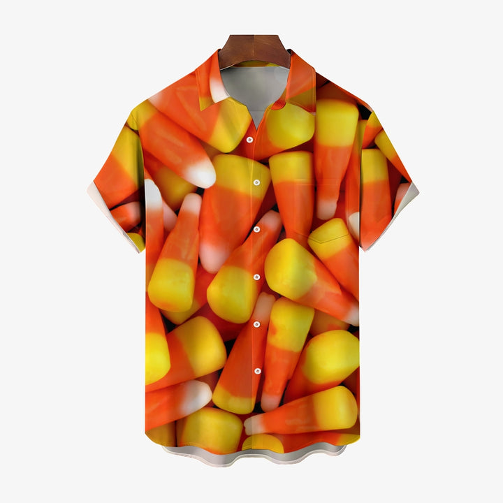 Casual Candy Print Short Sleeve Shirt 2309000324