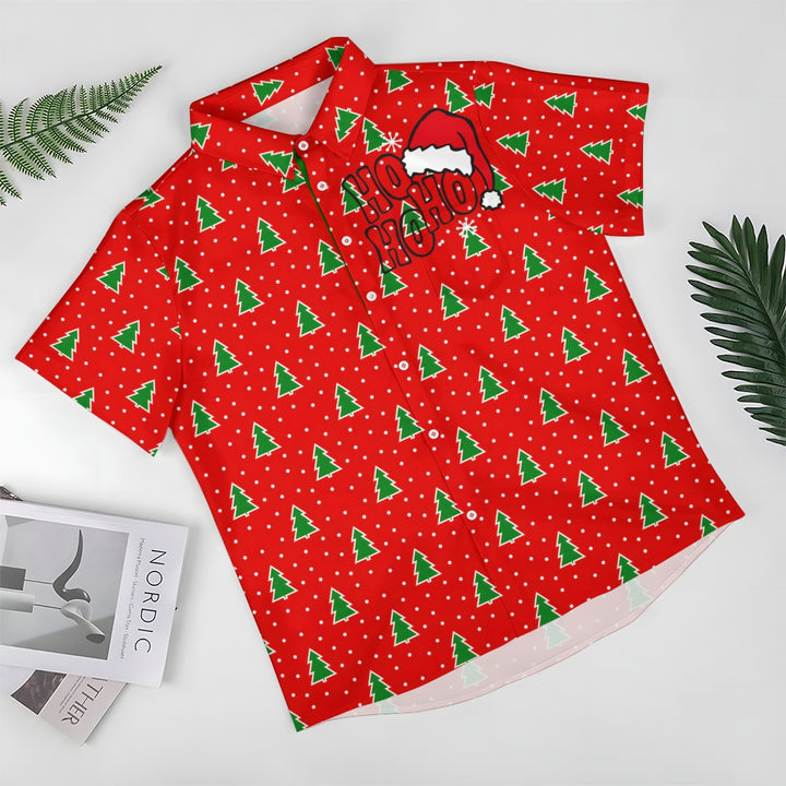 Men's Christmas Tree 3D Digital Print Short Sleeve Shirt 2409003965