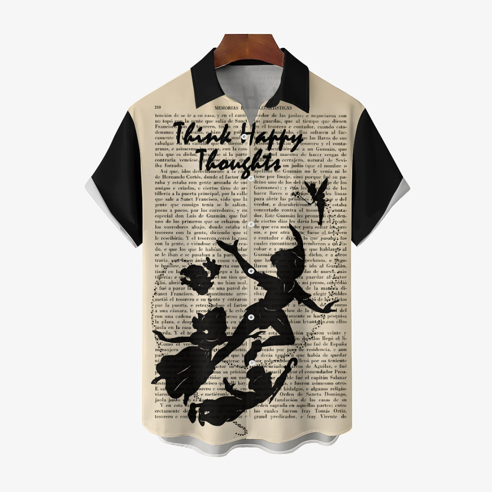 Vintage Fairy Tale Book Magic Silhouette Short Sleeve Shirt 2409005621