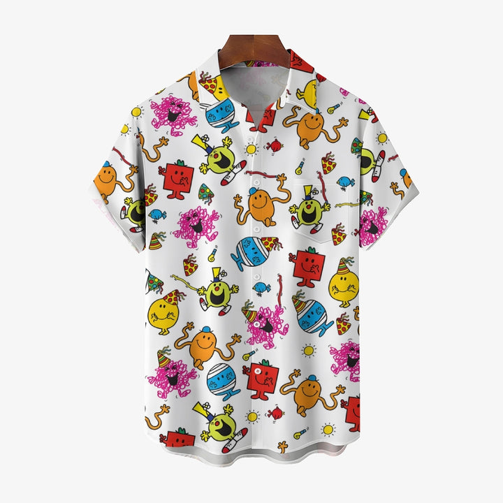 Cartoon Cute Character Casual Short-Sleeved Shirt 2409006809