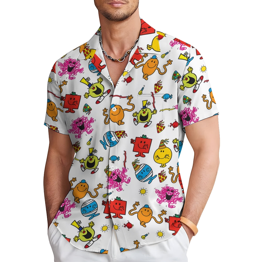 Cartoon Cute Character Casual Short-Sleeved Shirt 2409006809